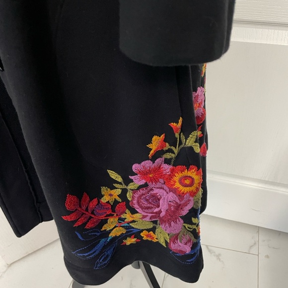 Johnny Was Black Floral Embroidered Coat - Picture 16 of 16